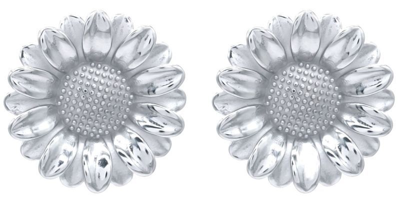 S. Steel Earrings Flower 3.5cm