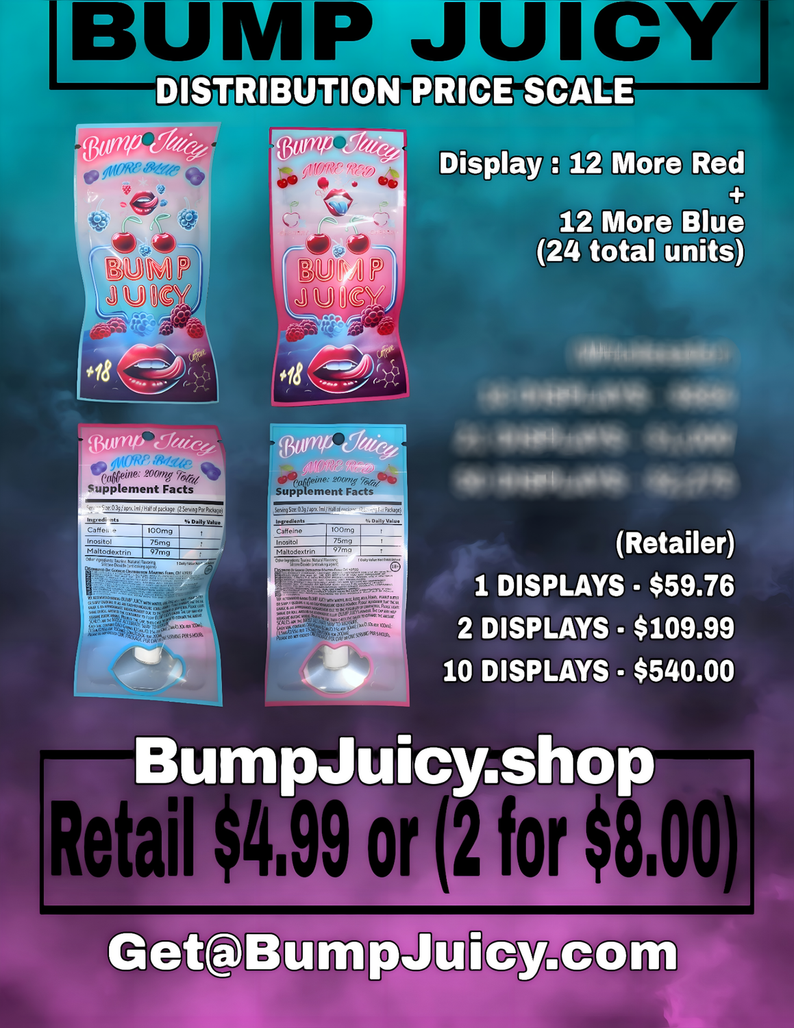 Bump Juicy DISPLAY 24CT 12R/12B