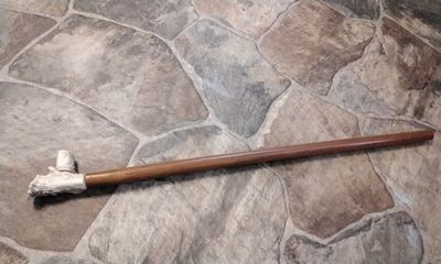 Peace Pipe  Extra Long. Handmade Carved Hummingbird Pipe Bowl Native  American Style  From USA