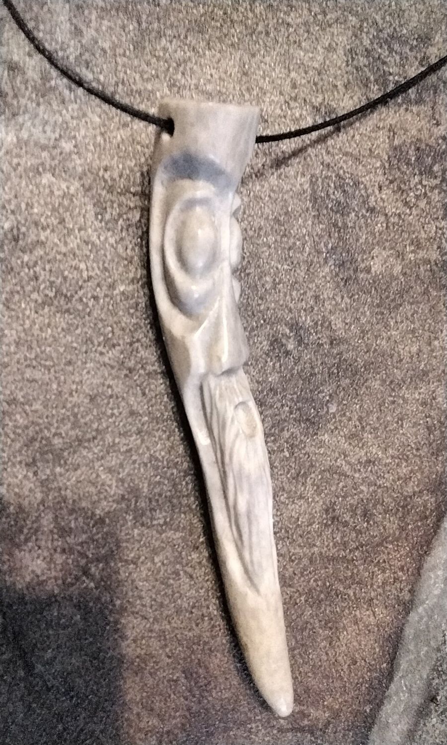 Handcarved Wizard Wise Man Necklace From A Deer Antler Tip