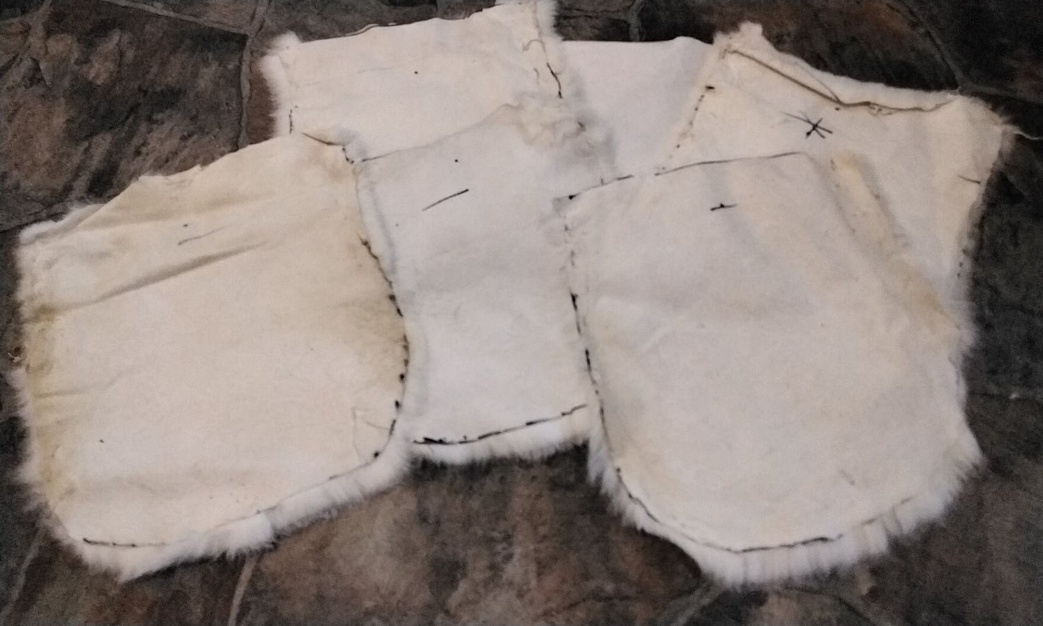 Rabbit Fur Pelt for 1 Lot# Snow White Cut