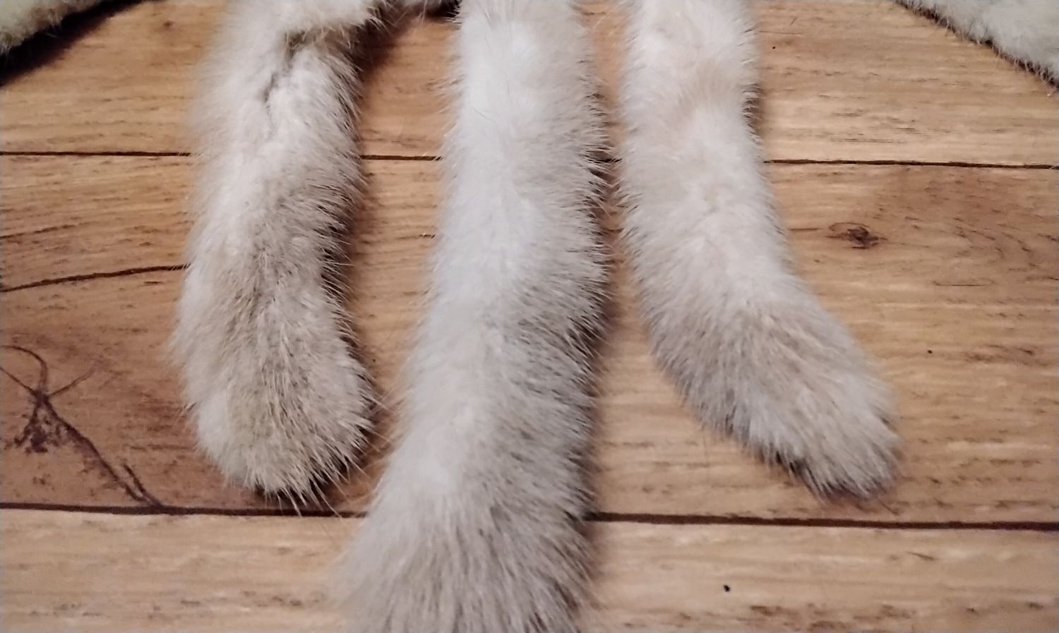 Mink Fur Hide Collar with 3 Mink Tails Champagne Color From USA Mn.