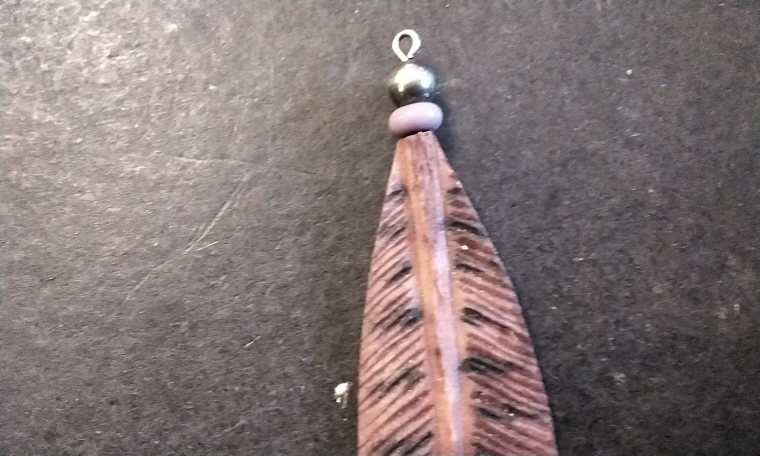 Bison Buffalo Bone Carved Turkey Feather Handcarved Hand Painted From Fla. USA