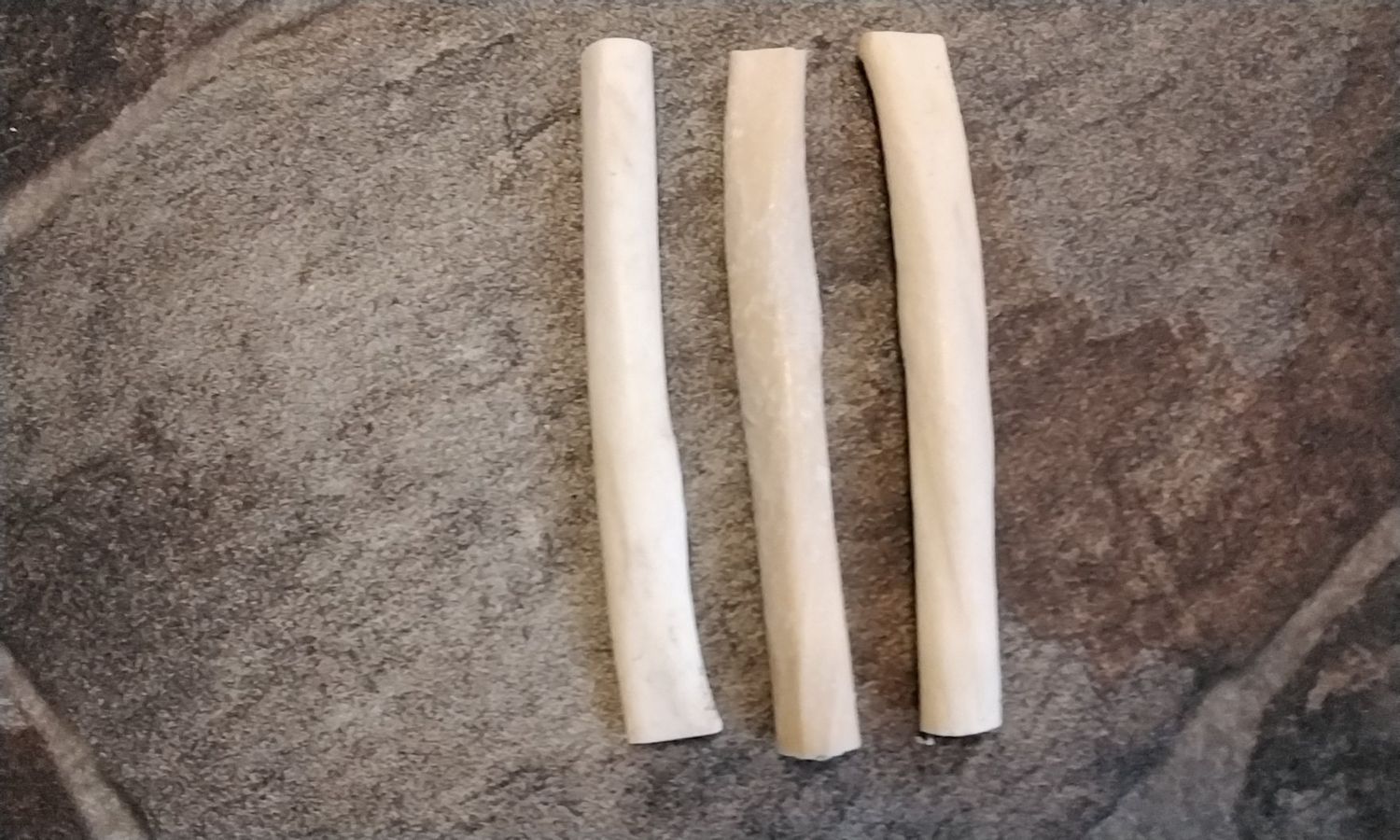 Coyote Flat Leg Bone Bead Hairpipe Beads For 3 that are about 3 7/8&quot; long by 1/2&quot; wide