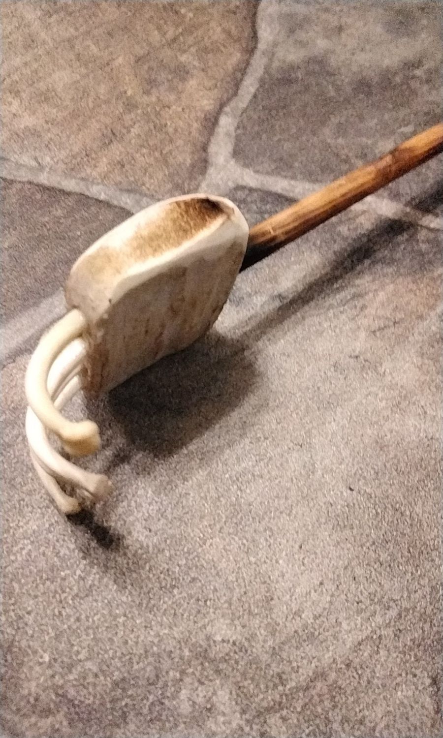 Coon dick Backscratcher  Coon Dicks Inlayed In Elk Horn Backscratcher From Mn.USA