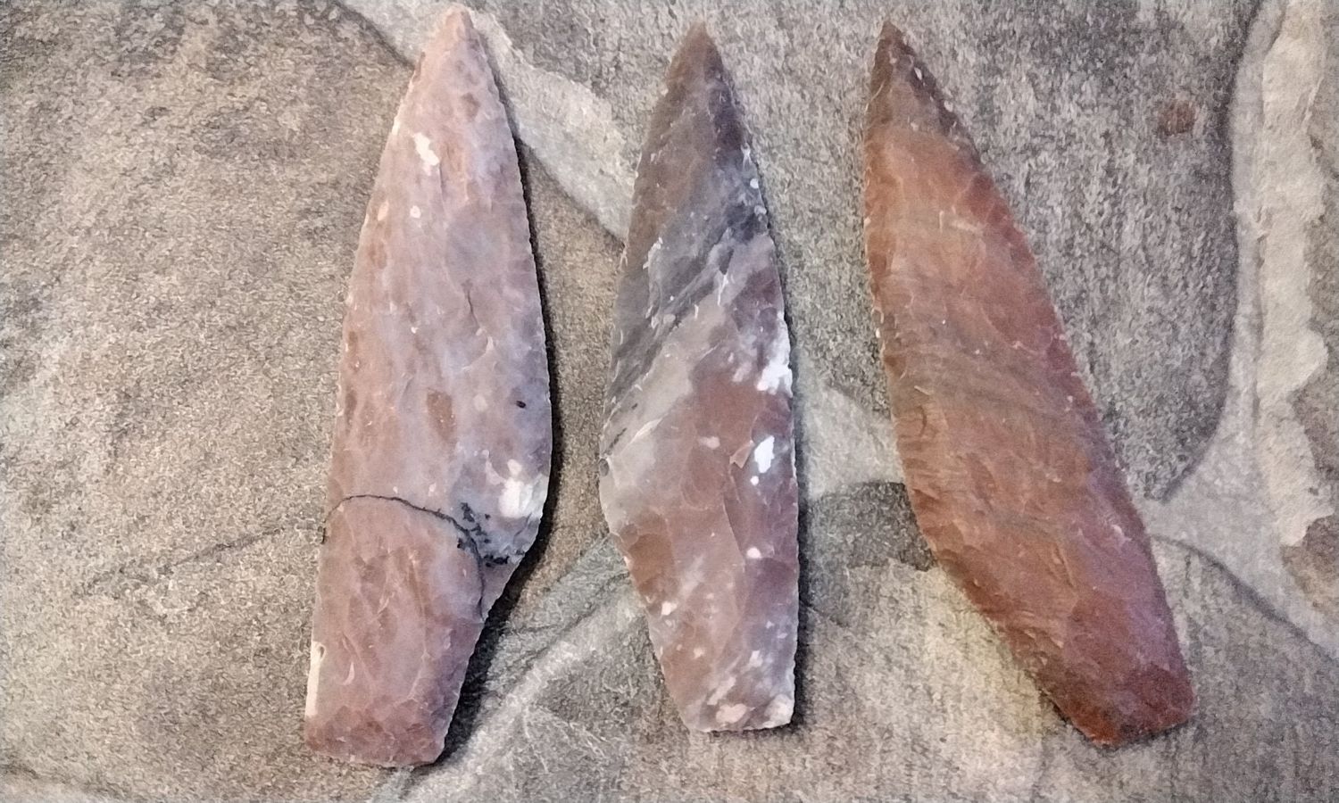 Agate Flint Knife Blade For 1 Native American Style Lot # Red/Brown