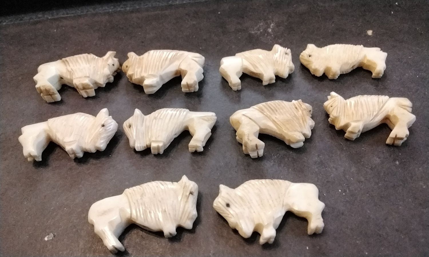 Buffalo Fetish Beads Carved Into A Buffalo For 2 Extra Large