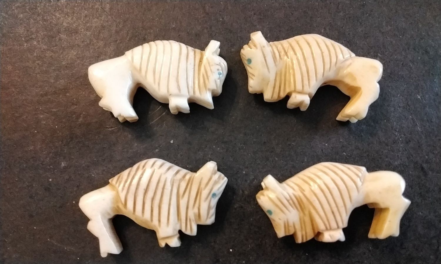 Buffalo Fetish Beads Carved Into A Buffalo For 2 Large