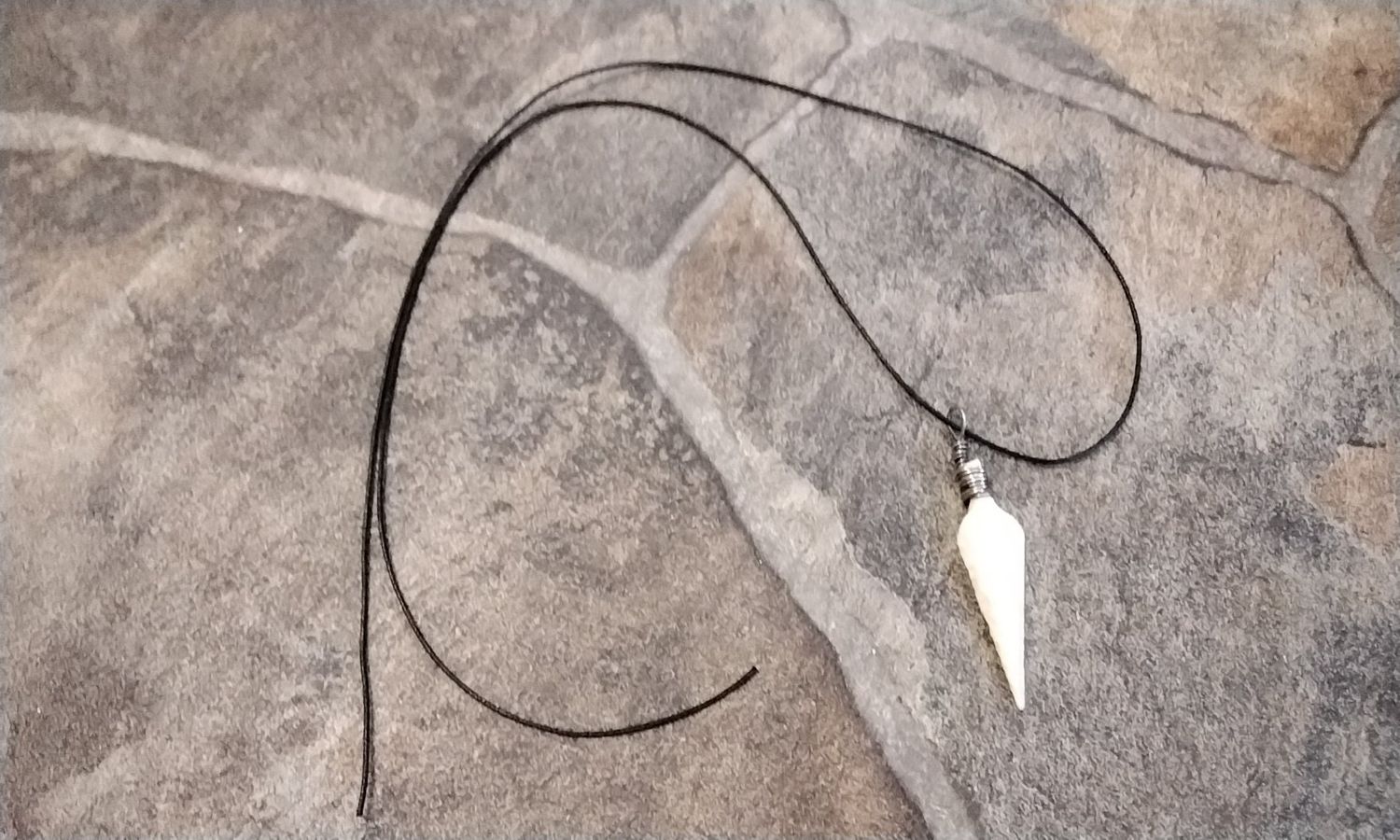 Bison Buffalo Born Carved Arrowhead Wrapped In Sterling Silver