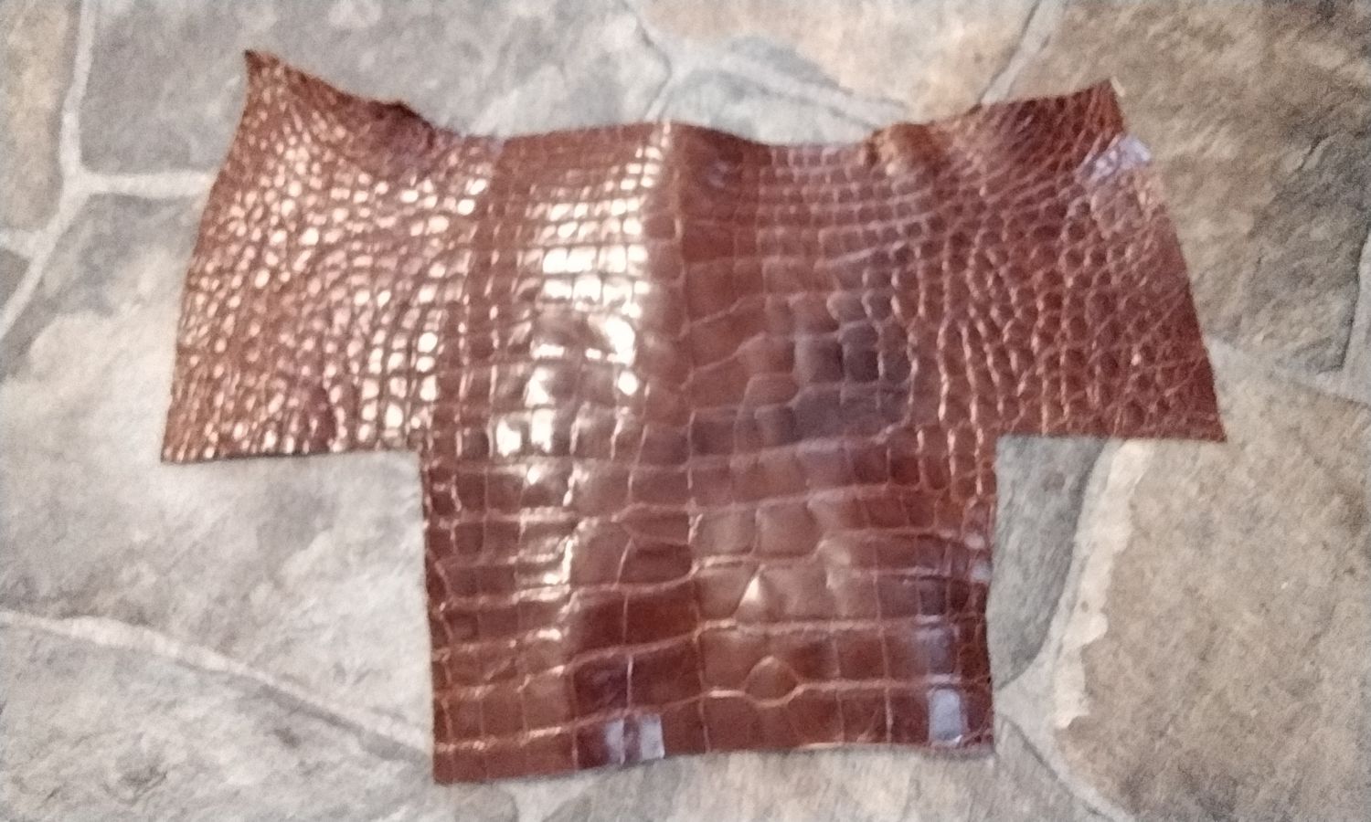 Alligator Leather Skin Piece Super Soft Tanned British Tan Color Farm Raised In Fla. USA 15 3/4&quot; x 9 3/4&quot;  # ASPBT1