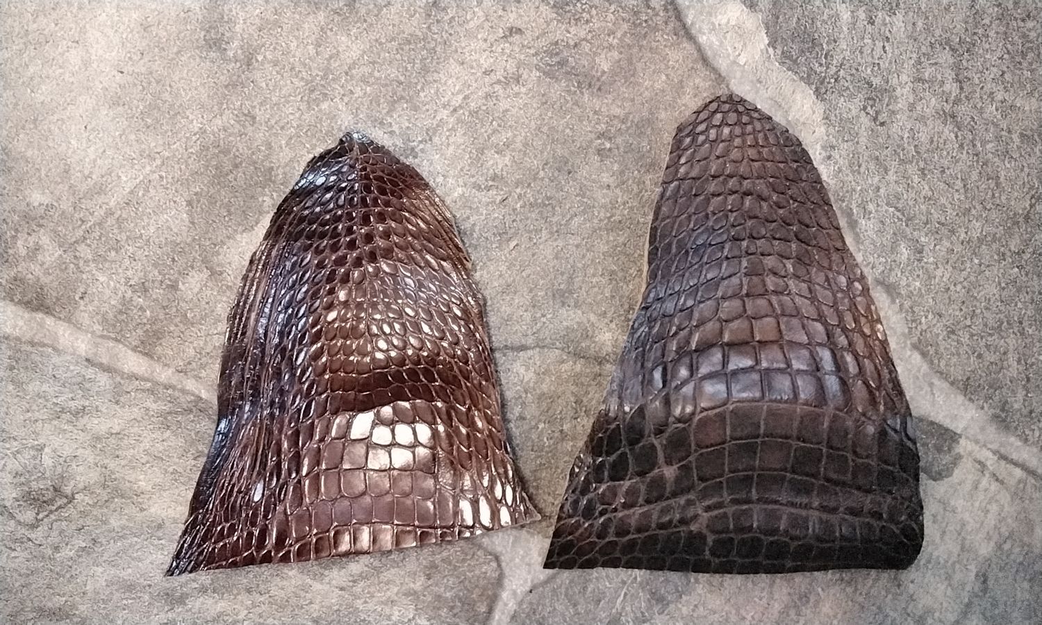 Alligator Throat Leather Piece For 2 Brown 4 1/2&quot; - 5 1/2&quot; x 4&quot;