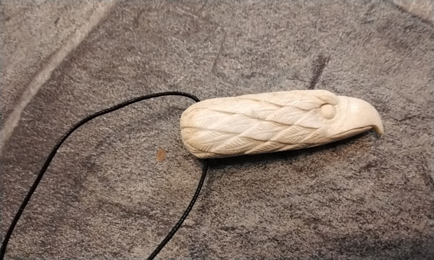 Moose Horn Hand Carved into a Eagle Head Necklace