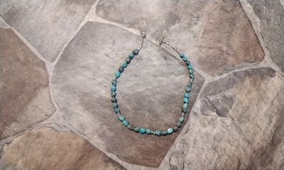 Turquoise Nugget Bead Necklace Handmade in USA Native American Style Lot#36 Nugget