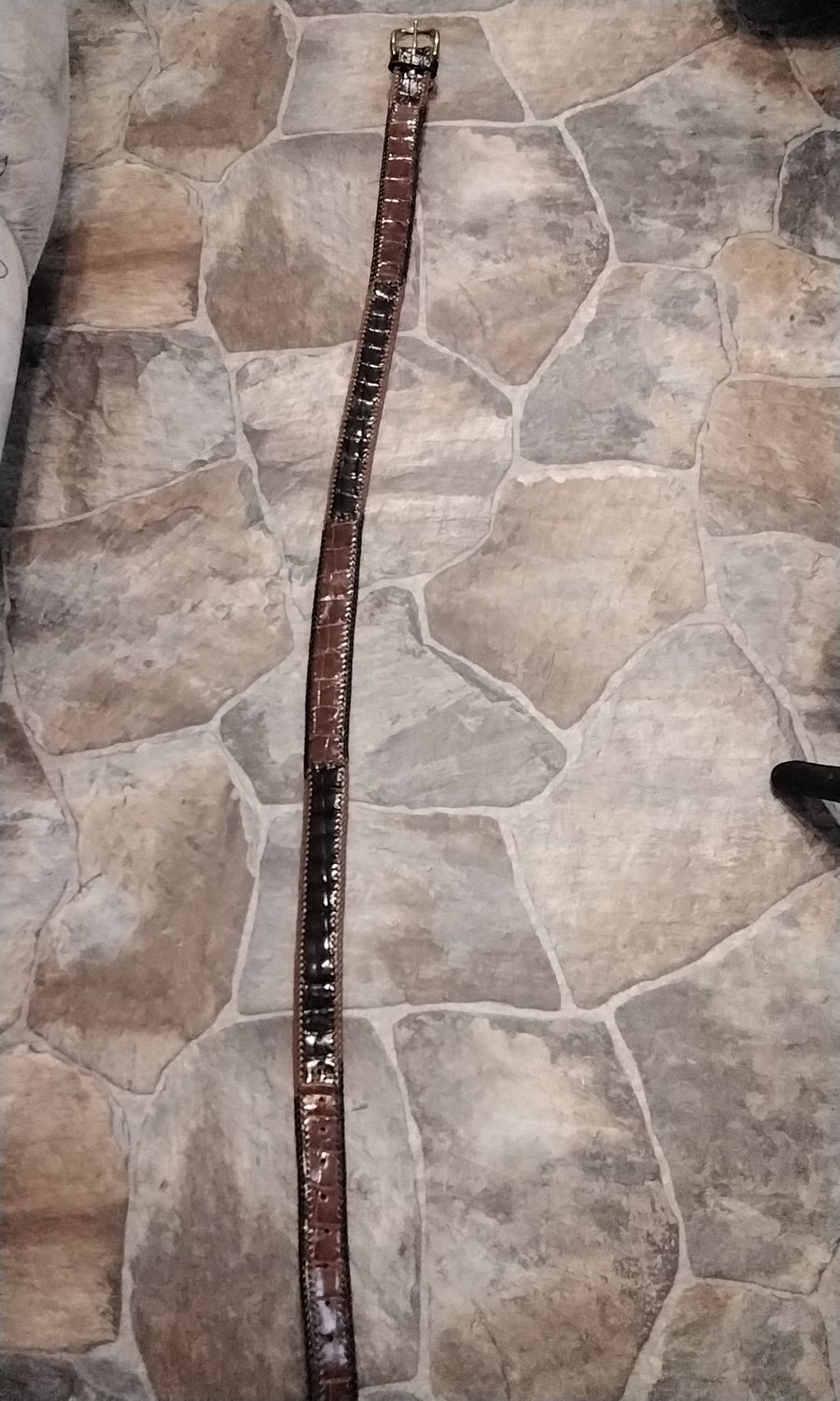 Alligator Skin Belt Hand Laced With Buckle Handmade One Of A Kind Size 48 Pant Size