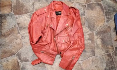 Leather jacket For Large Red Ladies Large Size Leather Jacket
