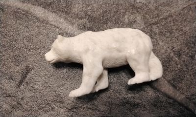 Moose Horncarved Grizzly Bear Hand Carved Figurine