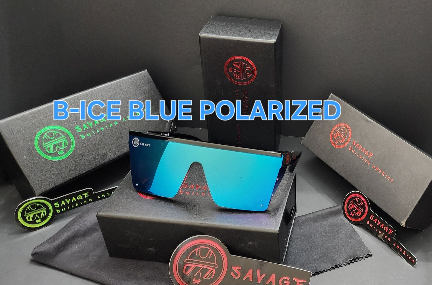 B-BLACK FRAME - ICE BLUE POLARIZED  Z87.1