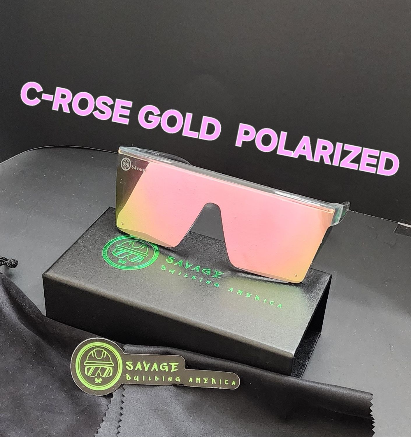 C-CLEAR FRAME - ROSE GOLD POLARIZED  Z87.1