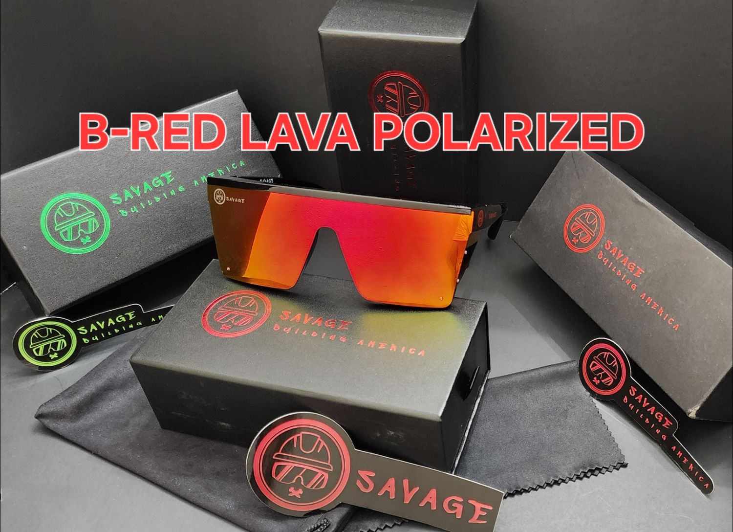 B-BLACK FRAME - RED LAVA POLARIZED  Z87.1