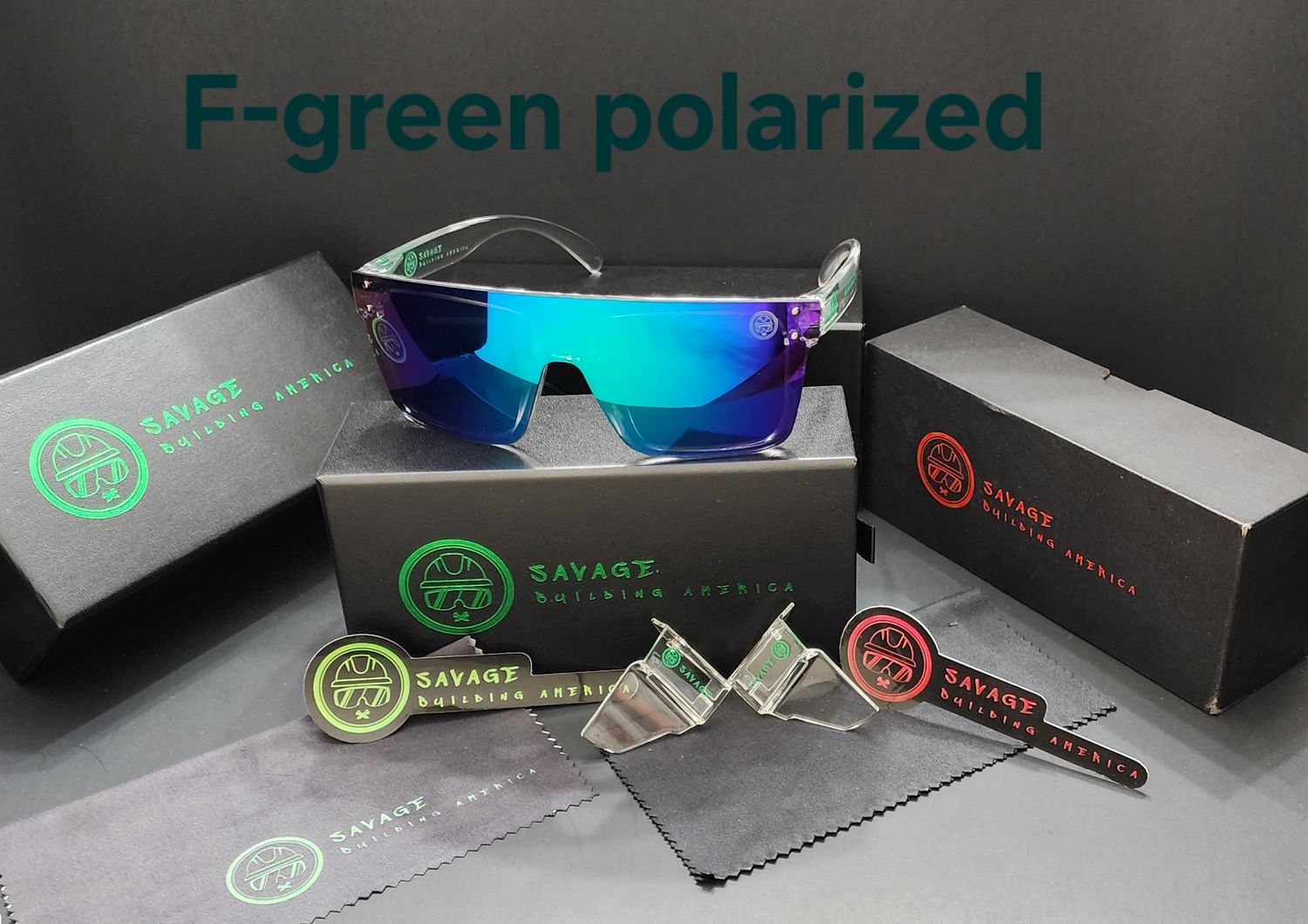 F-Clear Frame- Green Polarized  Z87.1