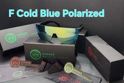 F-Black Frame - Cold Blue Polarized  Z87.1