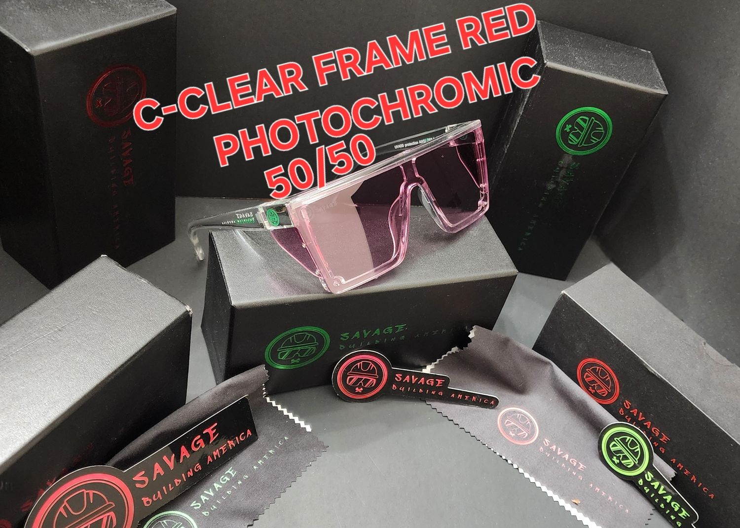 C-CLEAR FRAME - RED PHOTOCHROMIC 50/50 Z87.1