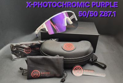 X- WHITE FRAME PHOTOCHROMIC PURPLE 50/50 Z87.1