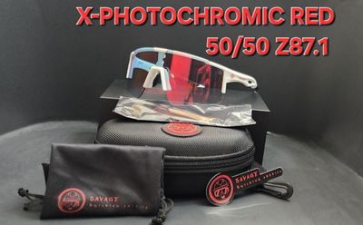 X-WHITE FRAME PHOTOCHROMIC RED  50/50 Z87.1