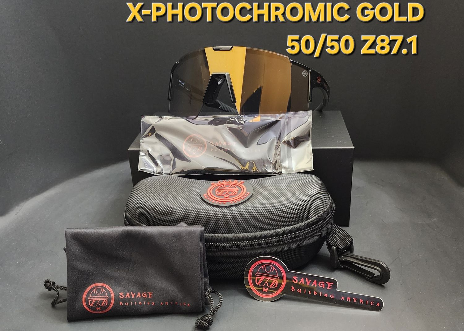 X- BLACK FRAME PHOTOCHROMIC GOLD 50/50 Z87.1