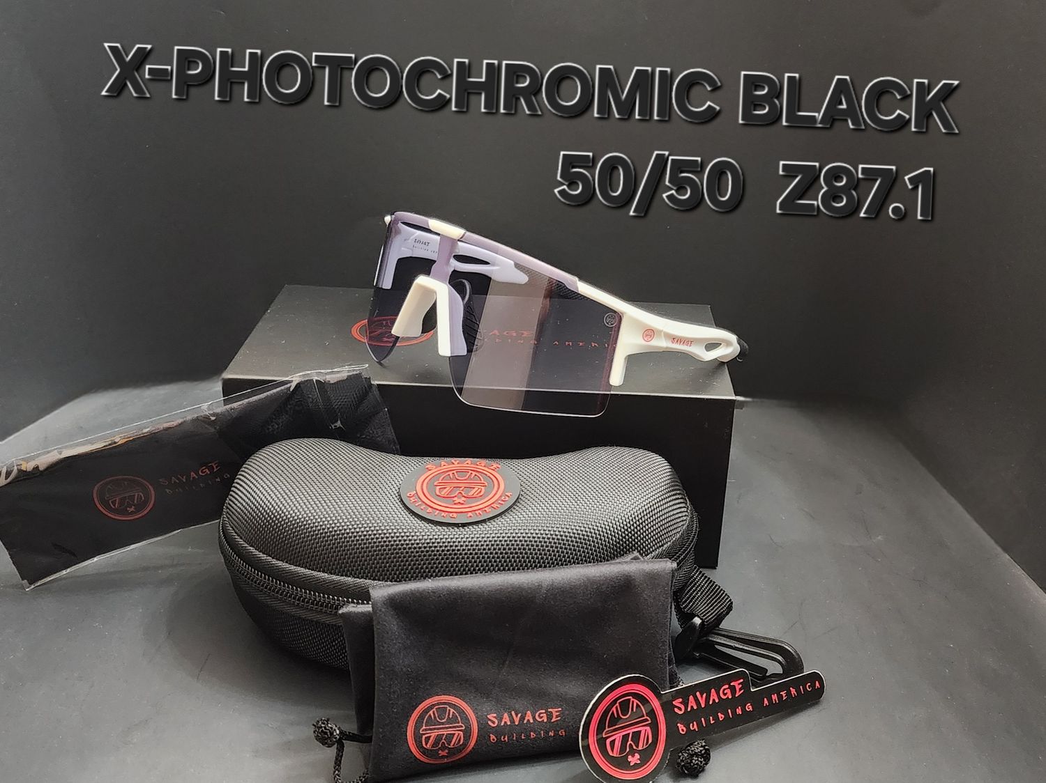 X- WHITE FRAME PHOTOCHROMIC BLACK 50/50 Z 87.1