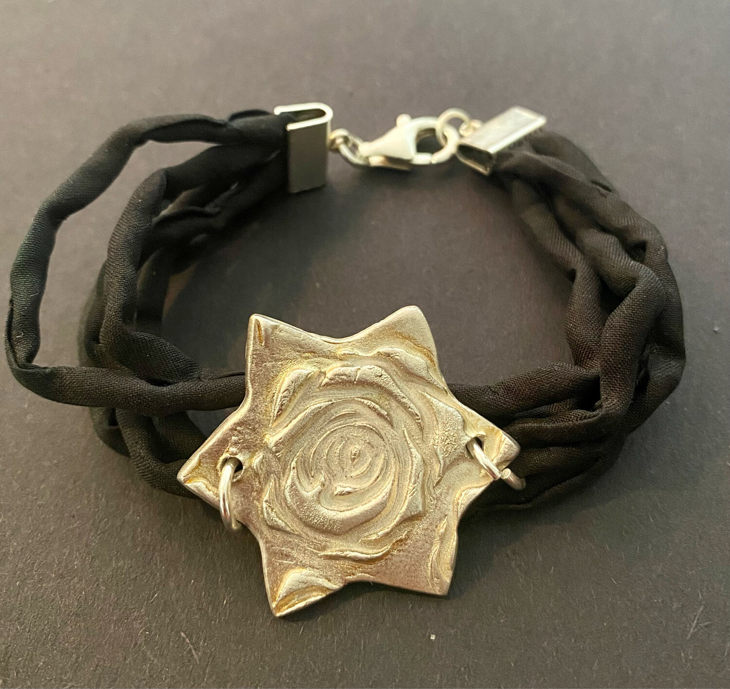 Silber 999 Stern mit Rosensujet