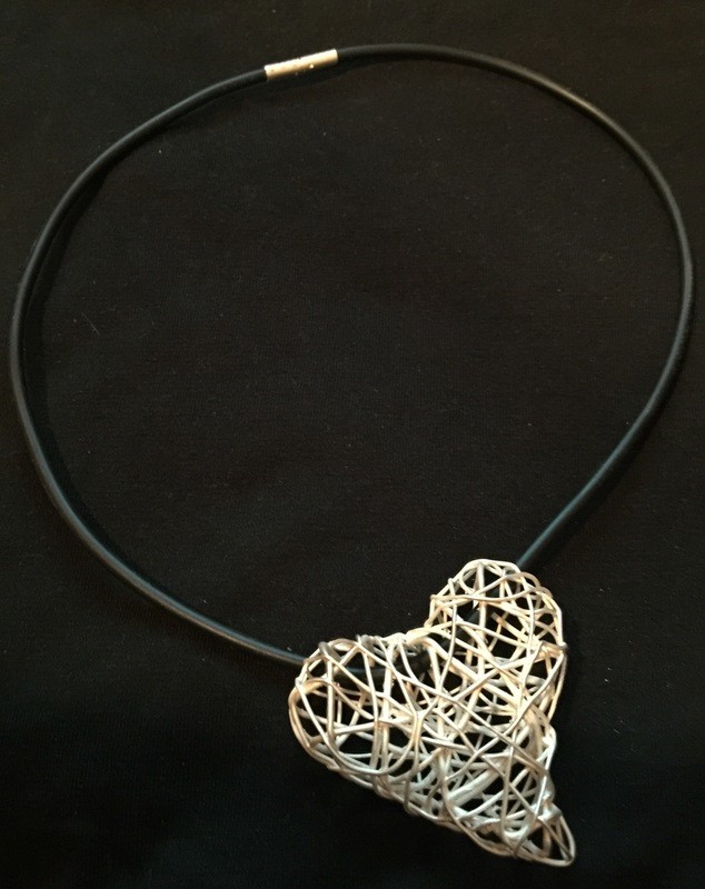 Silber 999 Herzanhänger 5 cm breit