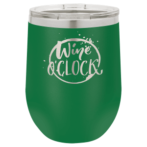 12 OZ POLAR CAMEL STEMLESS WINE GLASS, Colour: GREEN