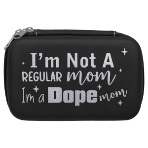 Leatherette Smoke Case, Style: large black/silver