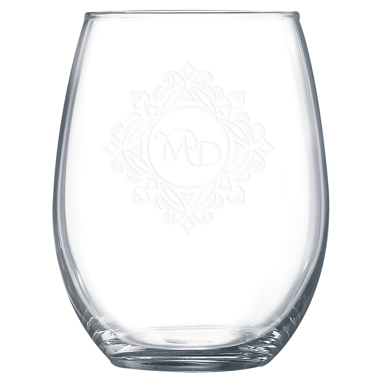 STEMLESS CLEAR WINE GLASS, Size: 15 oz