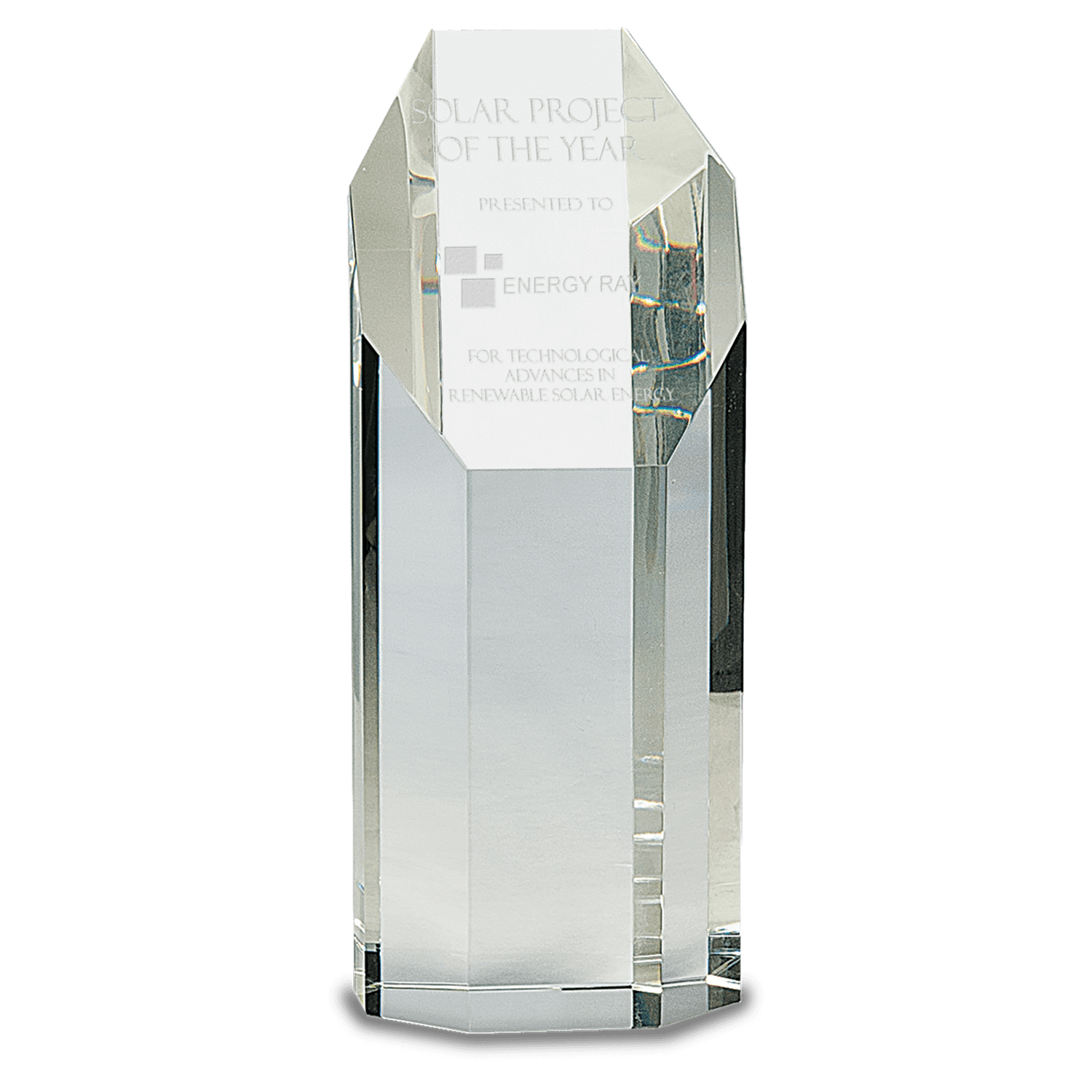 8" Clear Crystal Octagon Tower