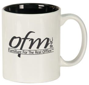 11 oz. Ceramic Round LazerMug, Colour: White/Black