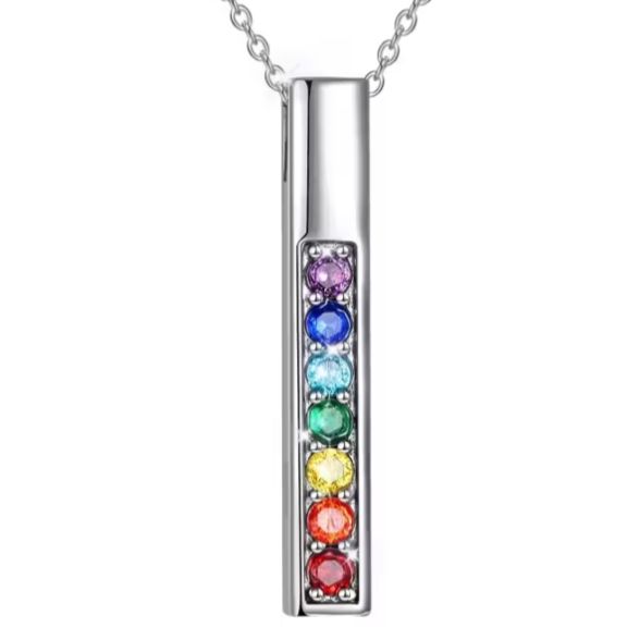 Stainless Steel Chakra Necklace, Style: bar pendant