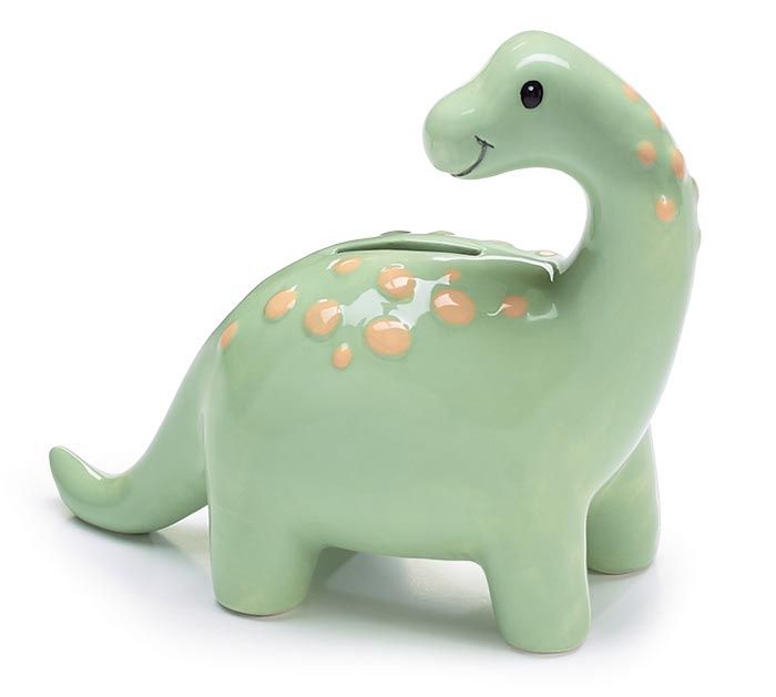 GREEN DINOSAUR SHAPE CERAMIC PIGGY BANK