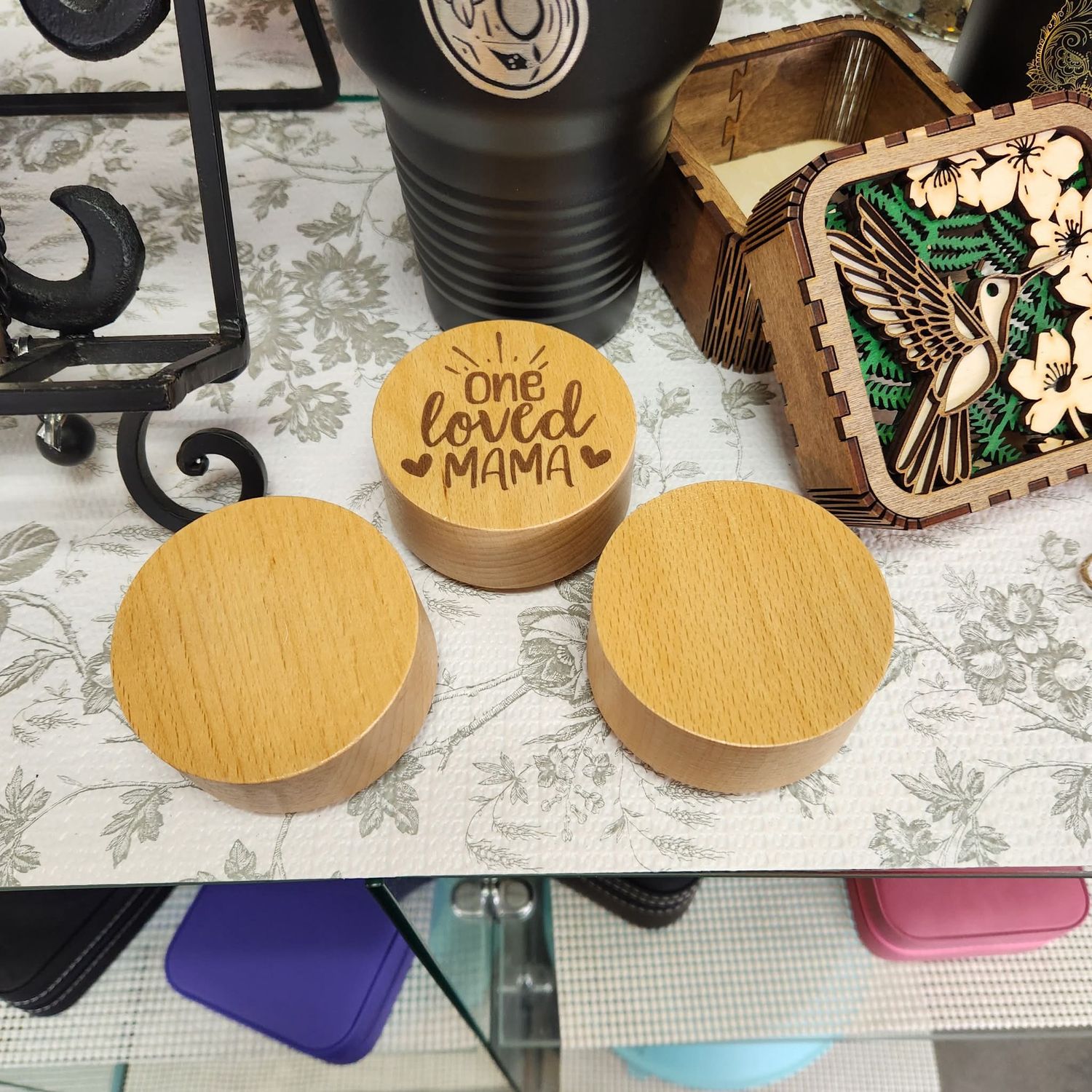 Round Wooden Music Box