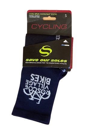 Roscoe Village Bikes Sock, Size: XL, Color: Navy Tall