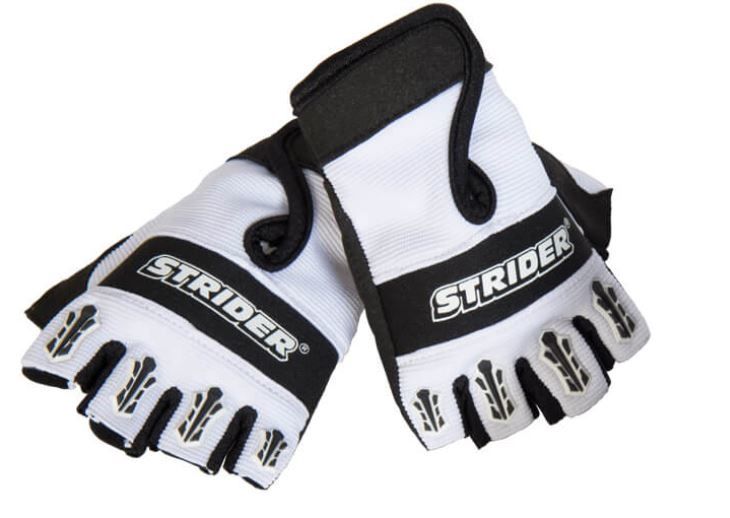 Strider Fingerless Kids Gloves, Color: white, Size: S