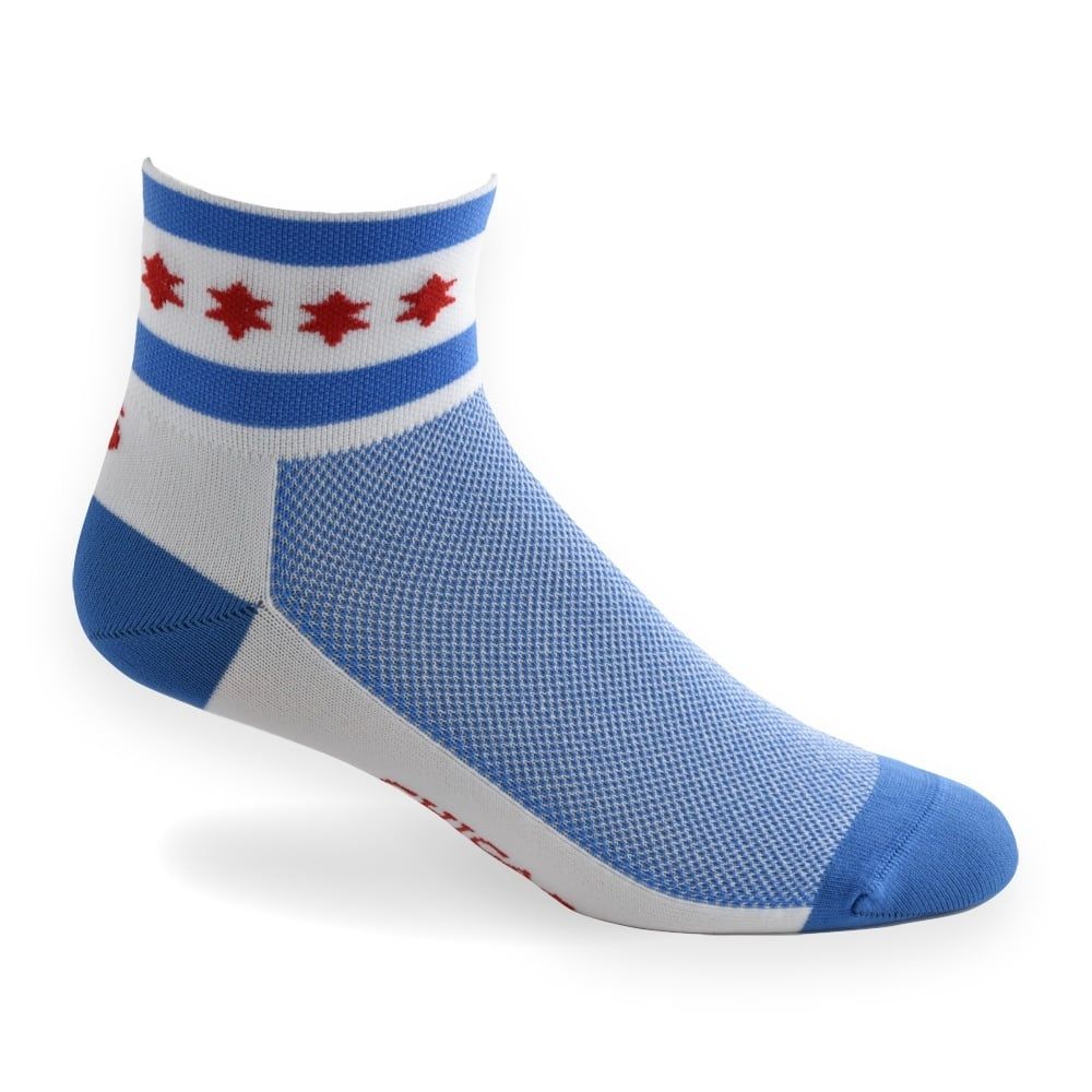 Chicago Flag Sock, Color: White, Size: S
