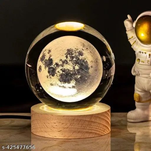 Moon Night Light - 3D Glass Globe