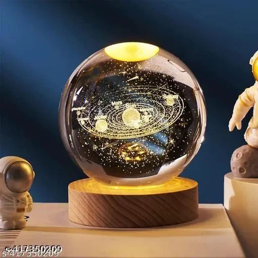 Solar System Night Light - 3D Glass Globe