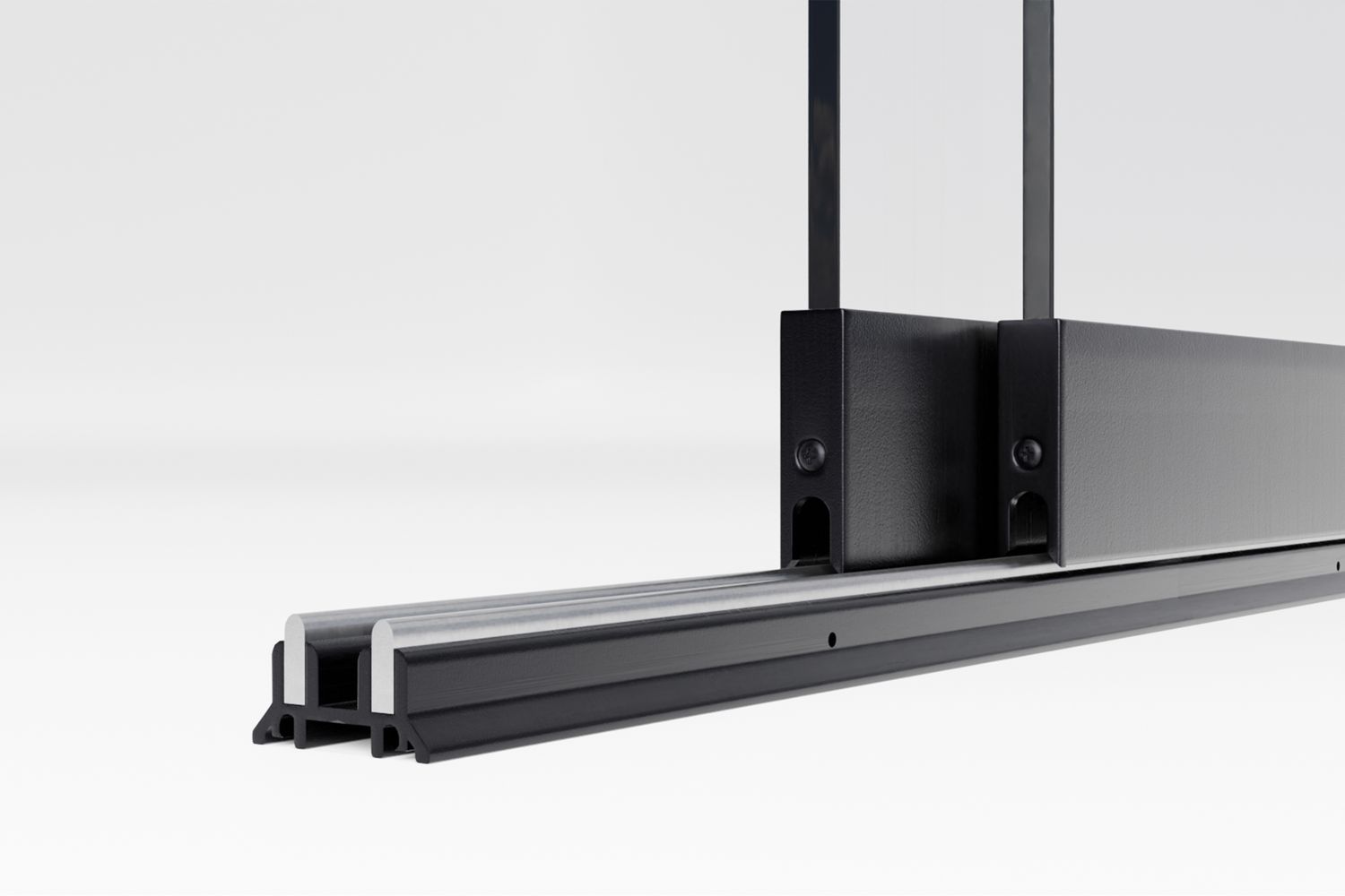 Glazen schuifwand 2-rail