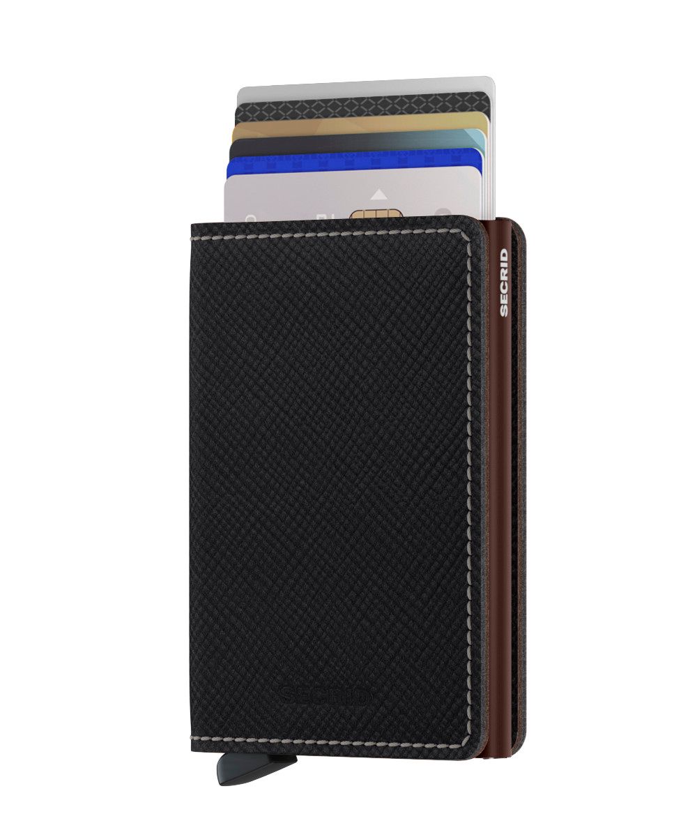 Slimwallet Saffiano, Color: Brown
