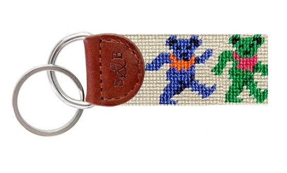 Dancing Bears Needlepoint Key Fob (Oatmeal)
