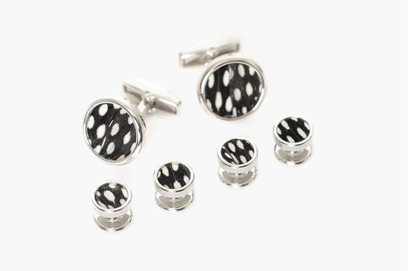 Cufflinks &amp; Studs Set (Rhodium)