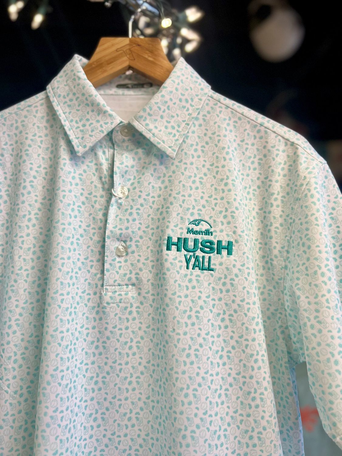 Hush Y&#39;all Mint Happy Hour Polo